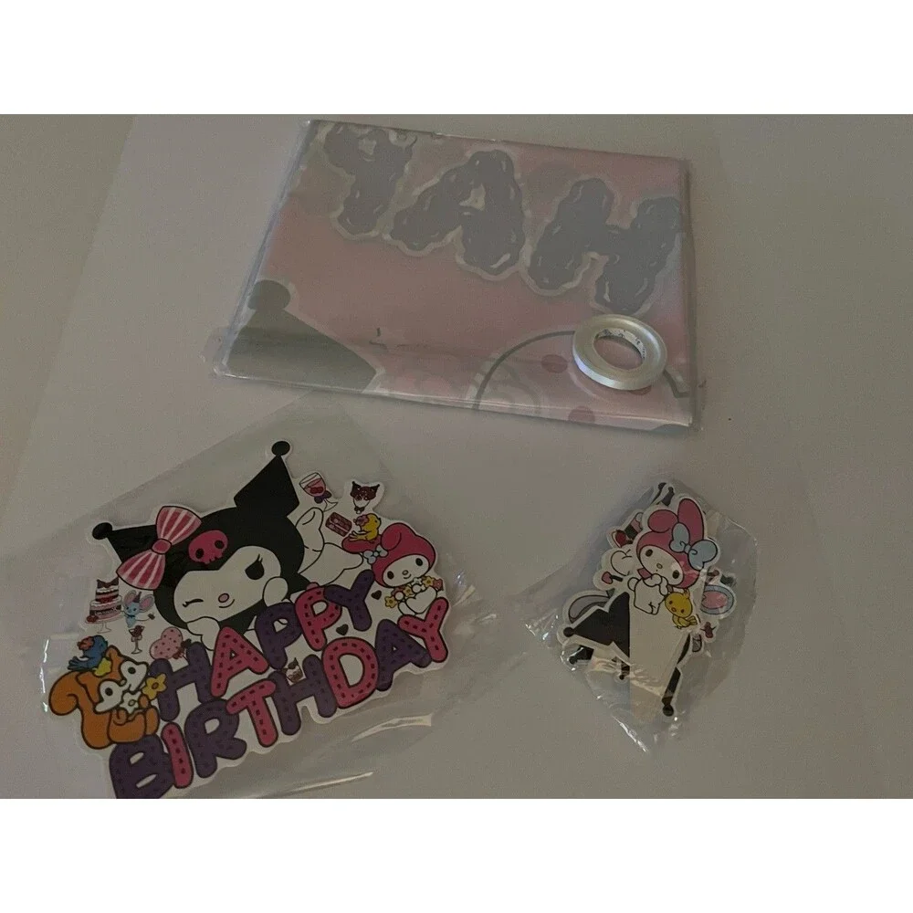 Kawaii Sanrio Kuromi & My Melody Birthday Party Banner Balloons Cake Toppers Set